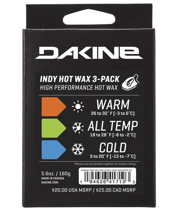 Dakine Indy High Performance Hot Wax for Snowboards 3-Pack 5.6 oz / 160g New