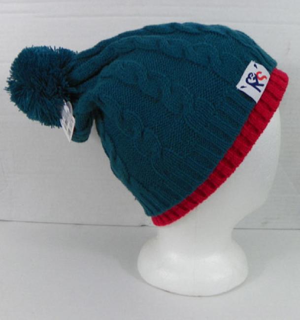 Ride Snowboard Twofer Pom Women's Beanie with Removable Headband Blue Marine