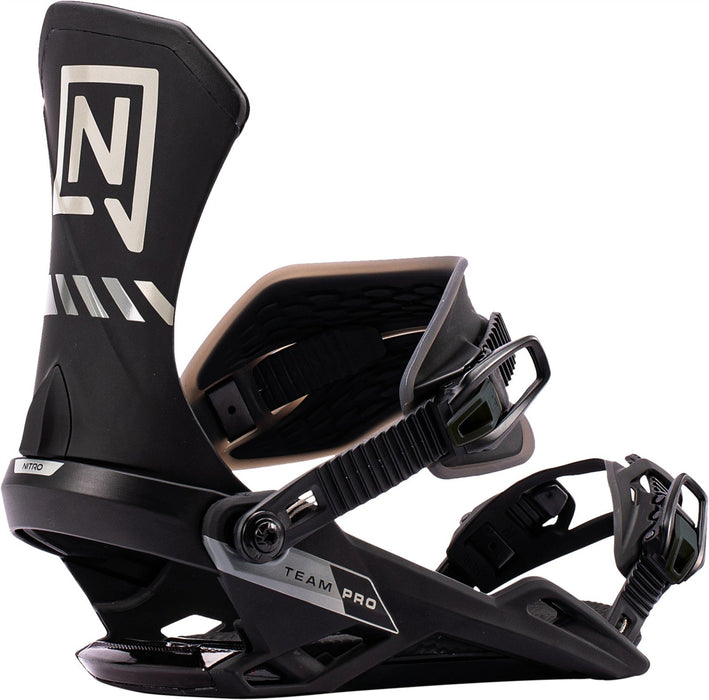 Nitro Team Pro Snowboard Bindings Medium (US Men's 7-10.5) Ultra Black New 2027