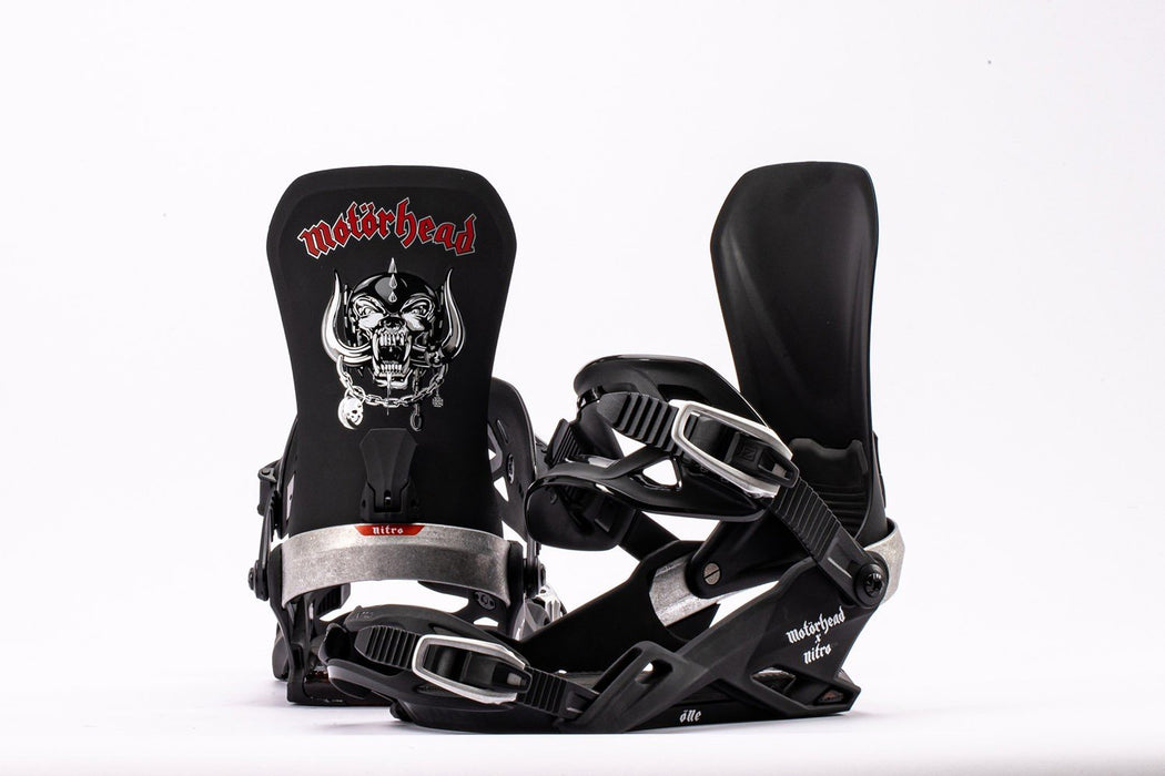 Nitro One Snowboard Bindings Men's Medium (US 7-10.5) Nitro x Motorhead New 2027