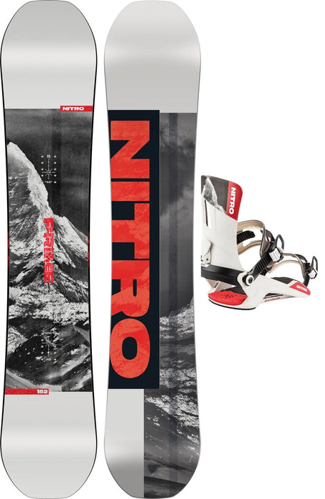 Nitro Prime Raw Men's Snowboard 152 cm + Nitro Rambler Bindings and Bag New 2026