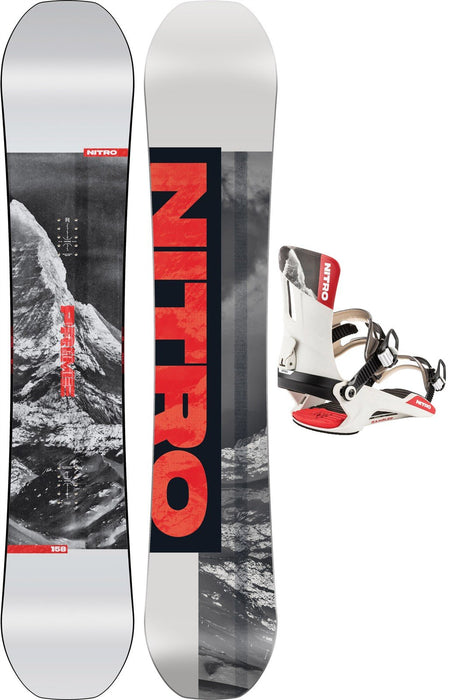 Nitro Prime Raw Men's Snowboard 158 cm + Nitro Rambler Bindings and Bag New 2026
