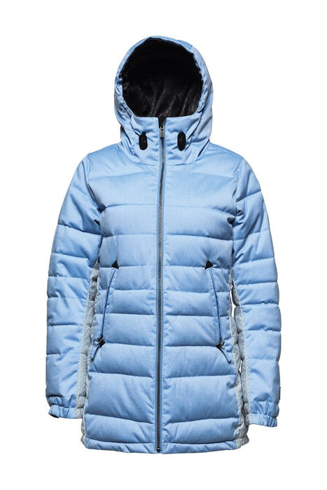 L1TA Evette Parka Snowboard Jacket Womens Small Denim Chambray Denim Stripe