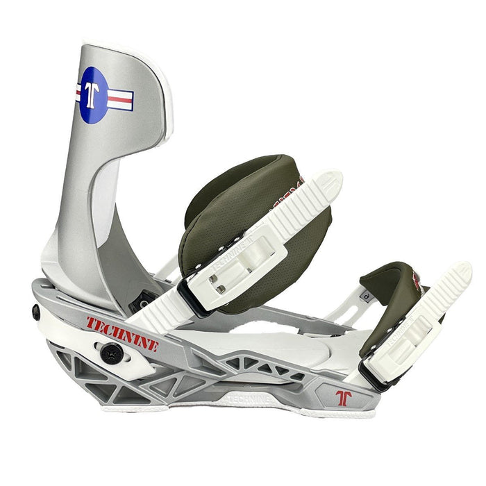 Technine Pro Slugger Snowboard Bindings Large (US 8-12) Gray/Dark Olive New 2023