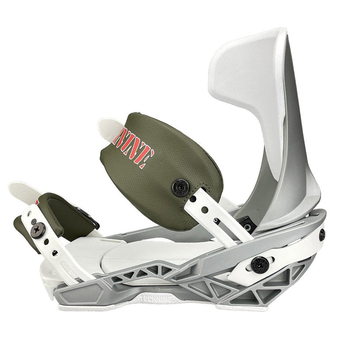 Technine Pro Slugger Snowboard Bindings Large (US 8-12) Gray/Dark Olive New 2023