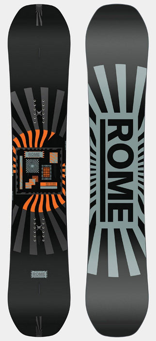 Rome Mechanic Wide Mens Snowboard 157 cm with Trace Bindings L/XL Black New 2025