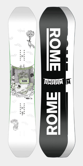 Rome SDS Party Mod Men's Snowboard, Size 153 cm, True Twin, White Base New 2025