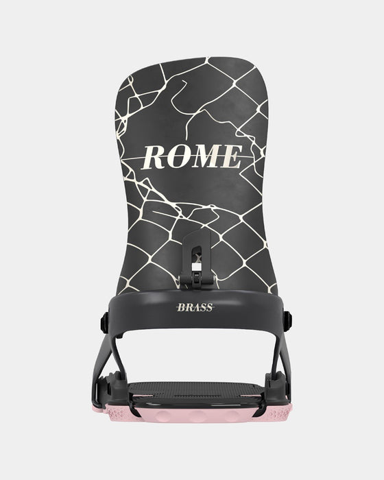 Rome Brass Snowboard Bindings Medium / Large (Women's US 9-11.5) Black New 2025