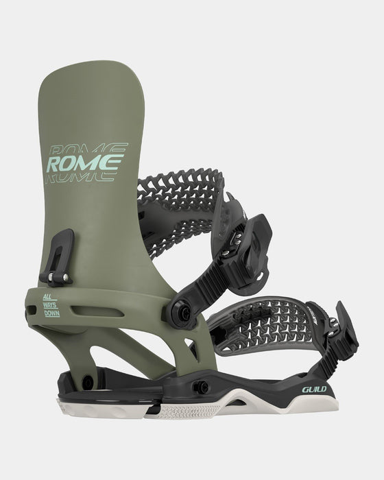 Rome Guild Snowboard Bindings Small (Women's US 6.5-8.5) Olive New 2025