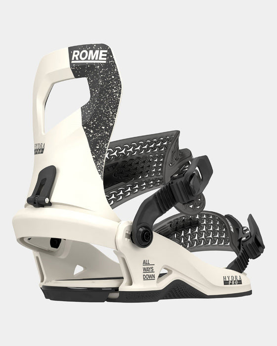 Rome Hydra Pro Snowboard Bindings M/L Womens US 9-11.5 Bone White New 2025