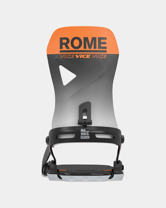 Rome Vice Snowboard Bindings Large / XLarge (Men's US 10.5-13) Black Orange New