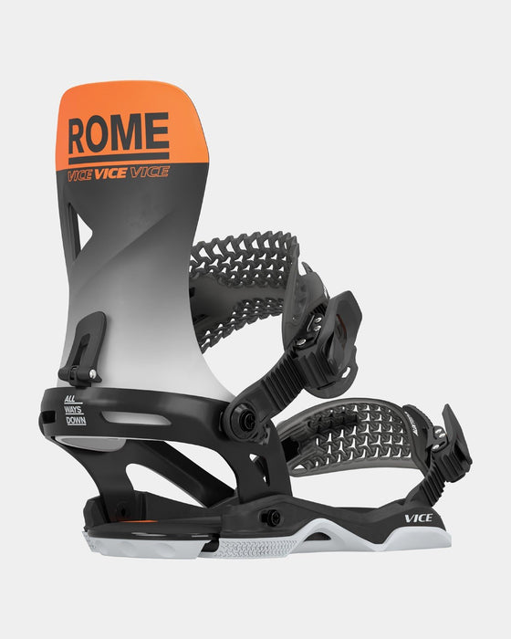 Rome Vice Snowboard Bindings Large / XLarge (Men's US 10.5-13) Black Orange New