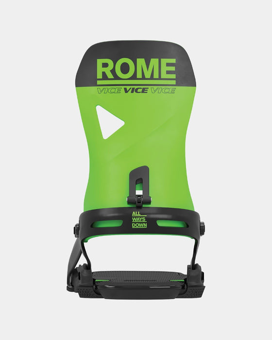 Rome Vice Snowboard Bindings Large/XLarge (Men's US 10.5-13) Neon Green New 2025