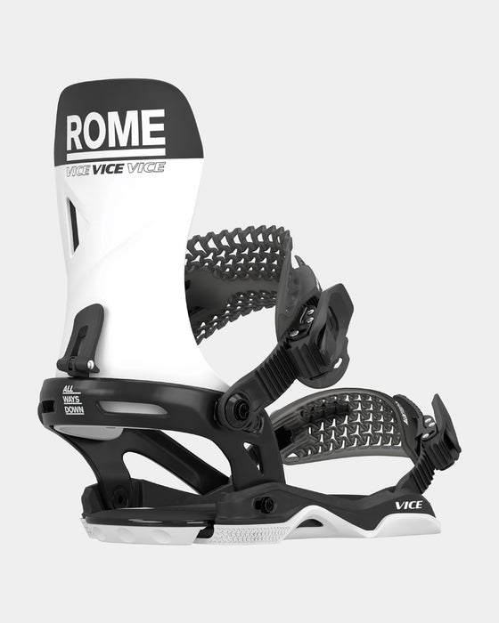 Rome Vice Snowboard Bindings Medium/Large (Men's US 7.5-10) White New 2025