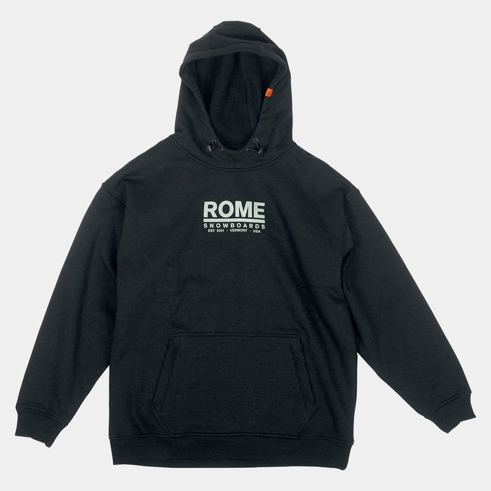 Rome Snowboard Riding Hoodie, Windproof Pullover, Men's Medium, Black New 2025