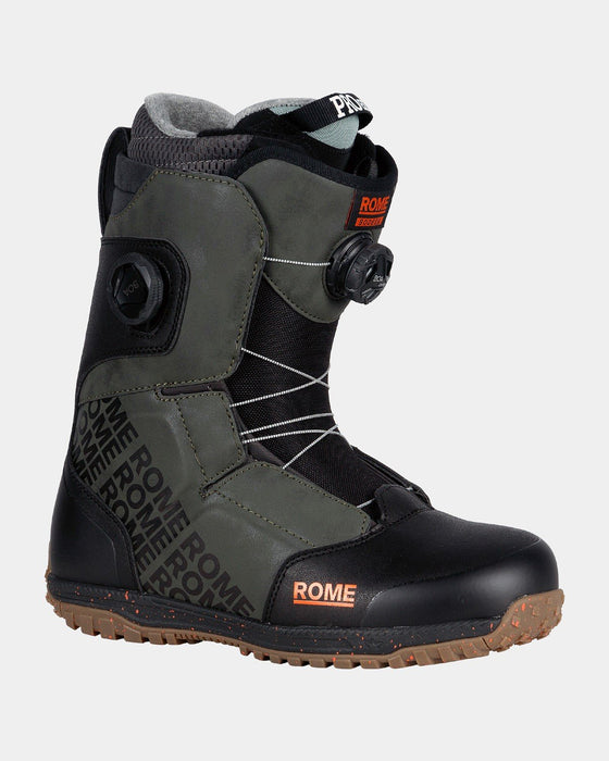 Rome Bodega Double Boa Snowboard Boots Men's Size 10 Black/Olive New 2025