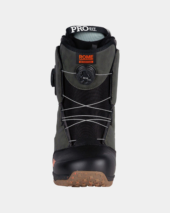 Rome Bodega Double Boa Snowboard Boots Men's Size 10.5 Black/Olive New 2025