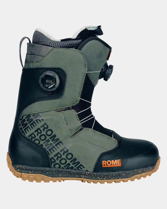 Rome Bodega Double Boa Snowboard Boots Men's Size 10.5 Black/Olive New 2025