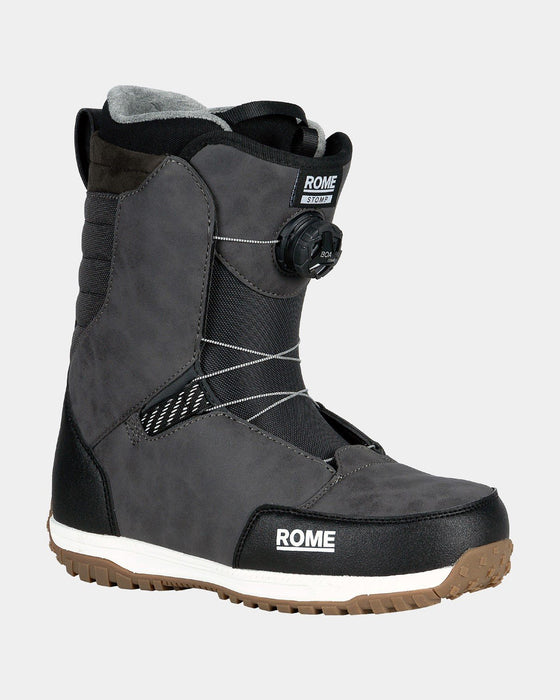 Rome Stomp Boa Snowboard Boots, Men's Size 9, Black New 2025