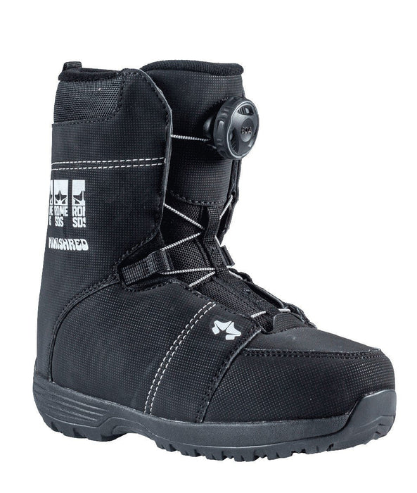 Rome Minishred Boa Snowboard Boots, Youth / Boys' Size 2K, Black New