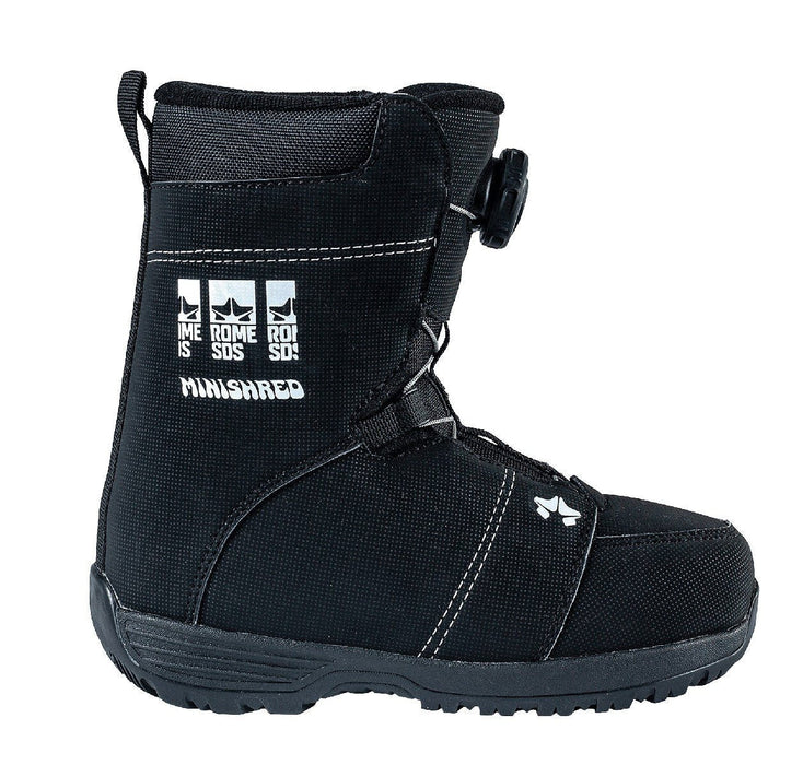 Rome Minishred Boa Snowboard Boots, Youth / Boys' Size 3K, Black New