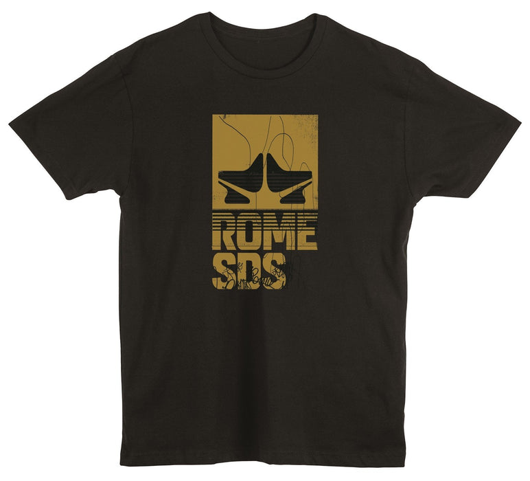 Rome Logo Tee Shirt, Short Sleeve T-Shirt, Men's Small, Black New