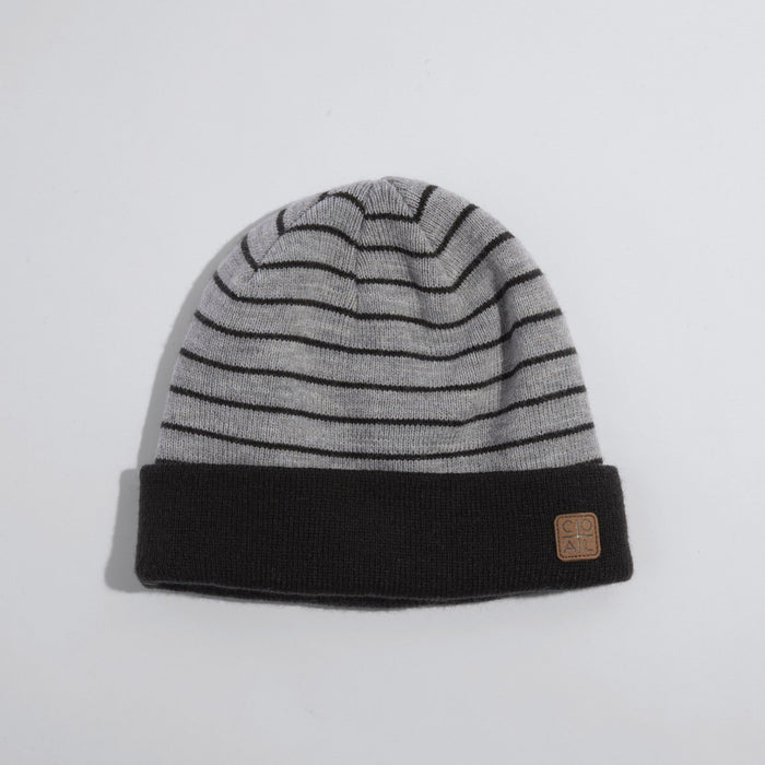 Coal The Harbor Acrylic Rib Knit Fisherman Beanie Black Stripe OSFM New