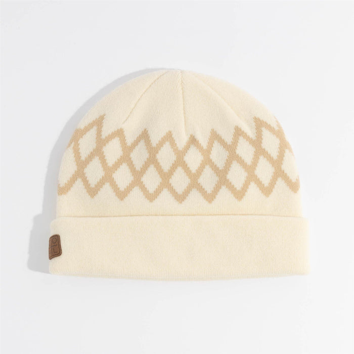 Coal The Harbor Low Profile Acrylic Beanie Unisex OSFM Off White Diamond Stripe