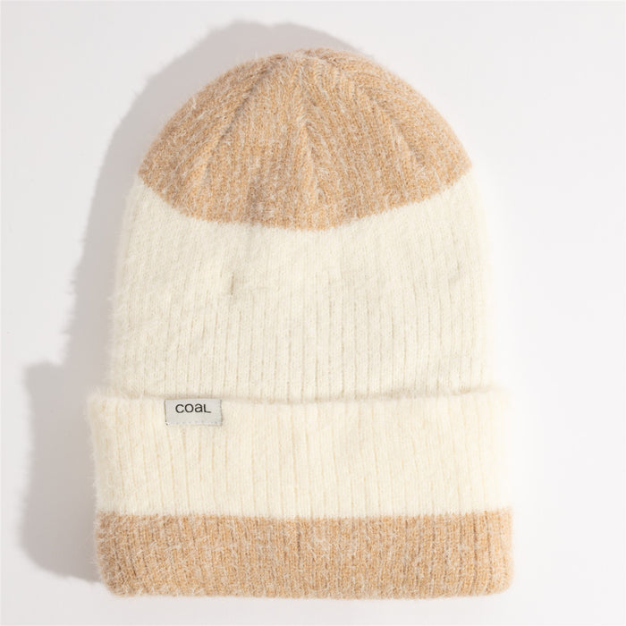 Coal The Pearl Fuzzy Knit Tall Beanie Unisex OSFM Bone / Khaki New