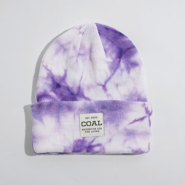 Coal The Uniform Mid Knit Cuff Beanie Purple Tie Dye Unisex OSFM New