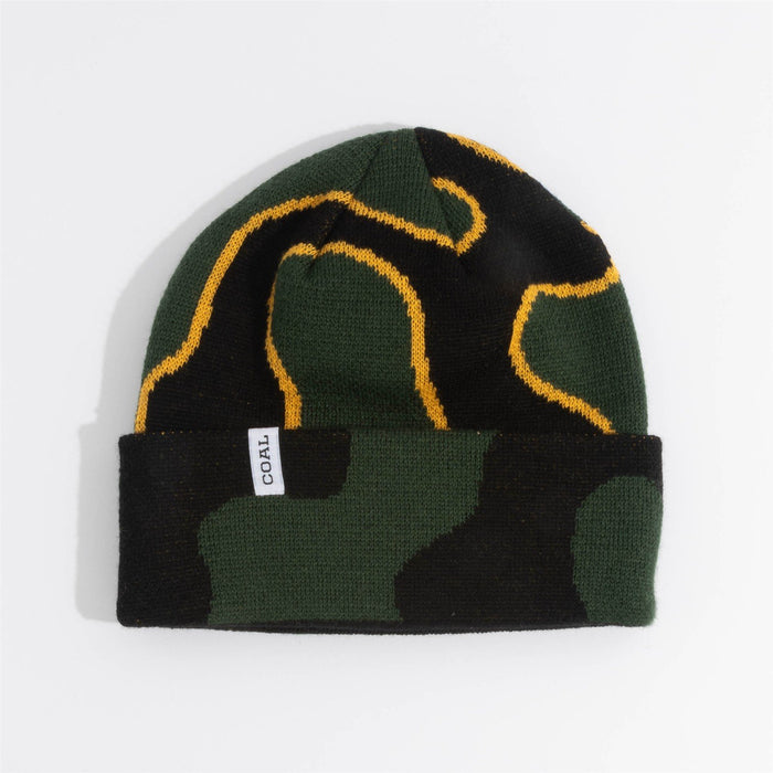 Coal The Haines Tall Length Recycled Wool Beanie Unisex OSFM Dark Green Wave