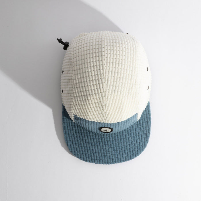 Coal The Canyon Fleece 5 Panel Cap Thermal Camp Hat, Adjustable Bone / Blue New