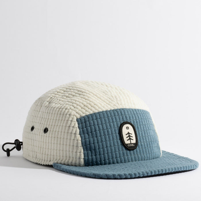 Coal The Canyon Fleece 5 Panel Cap Thermal Camp Hat, Adjustable Bone / Blue New