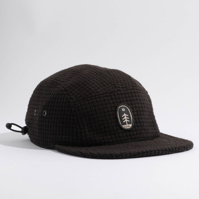 Coal The Canyon Fleece 5 Panel Cap Thermal Camp Hat, Adjustable Solid Black New