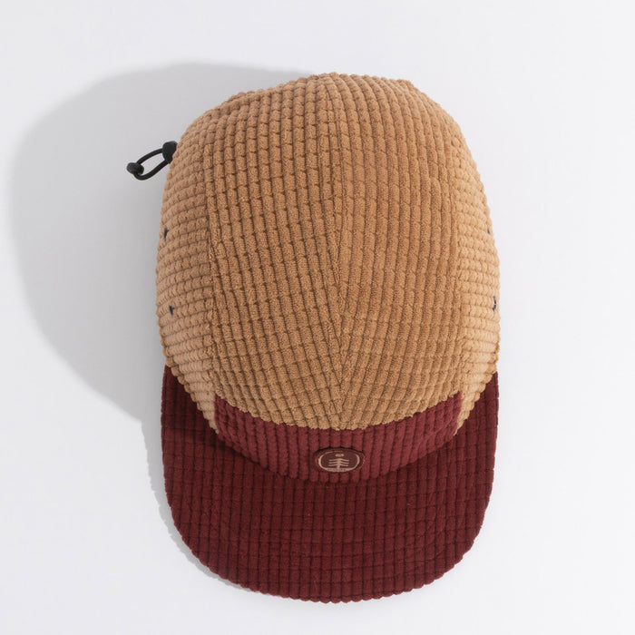 Coal The Canyon Fleece 5 Panel Cap Thermal Camp Hat, Adjustable Burgundy / Brown