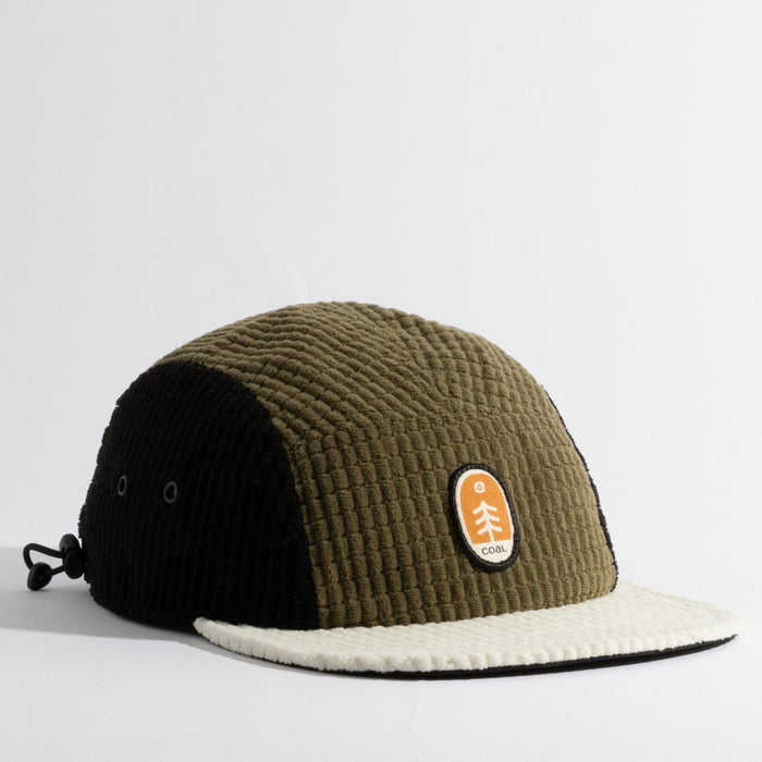 Coal The Canyon Fleece 5 Panel Cap Thermal Camp Hat, Adjustable Olive / Bone New