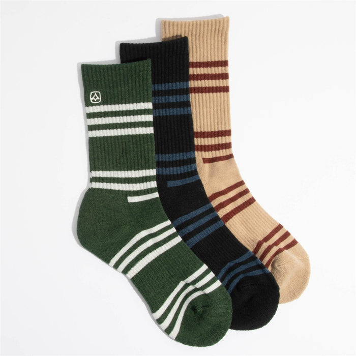 Coal Everyday Crew Socks, 3 Pack (3 Pairs), L/XL 8.5-12.5, Timeless Travels