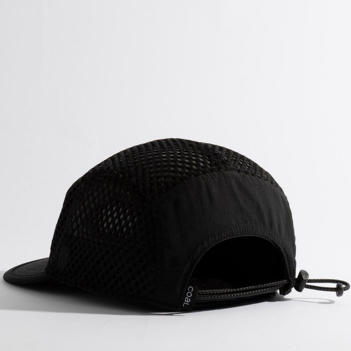 Coal The Provo Mesh Breathable 5 Panel Cap Camp Hat, Adjustable Solid Black New