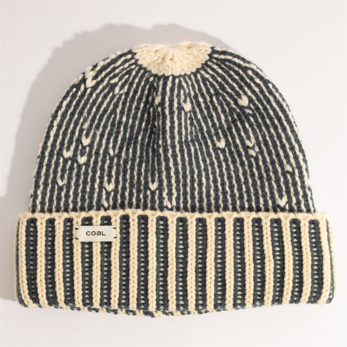 Coal The Moraine Mid Length Ribbed Beanie OSFM Storm / Bone New