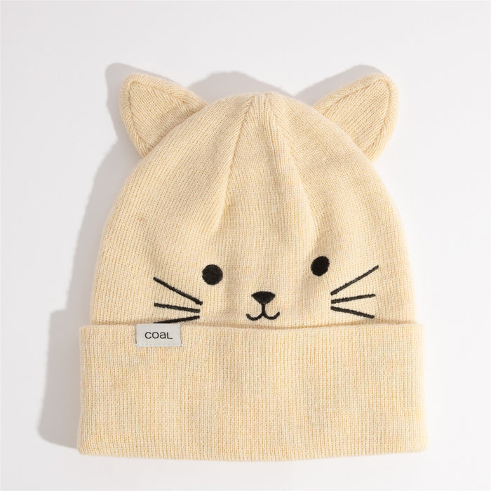 Coal The Wildlings Kids Beanie, OSFM Unisex Children, Beige Cat New