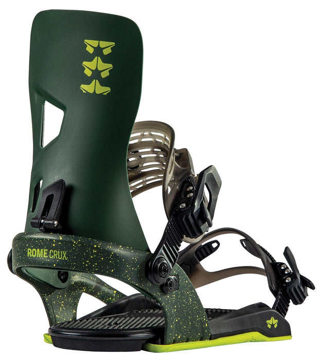 Rome Crux Snowboard Bindings, M/L (Mens US 7-10), Swamp Green New 2023