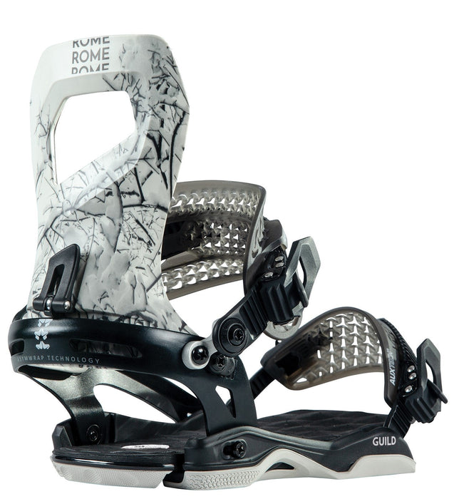 Rome Guild Snowboard Bindings, M/L (Womens US 9+), White Trees New 2023
