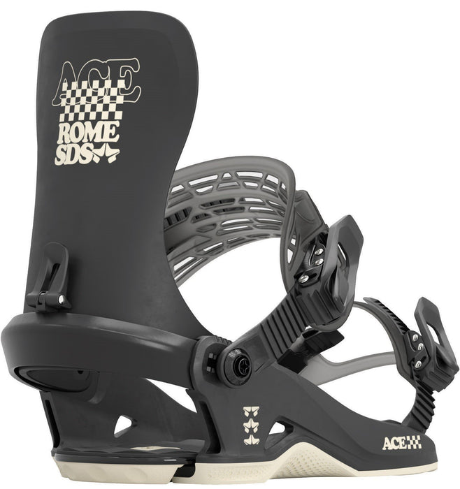 Rome Ace Snowboard Bindings, Youth M/L Medium/Large (US 7.5 - 10) Black New 2025