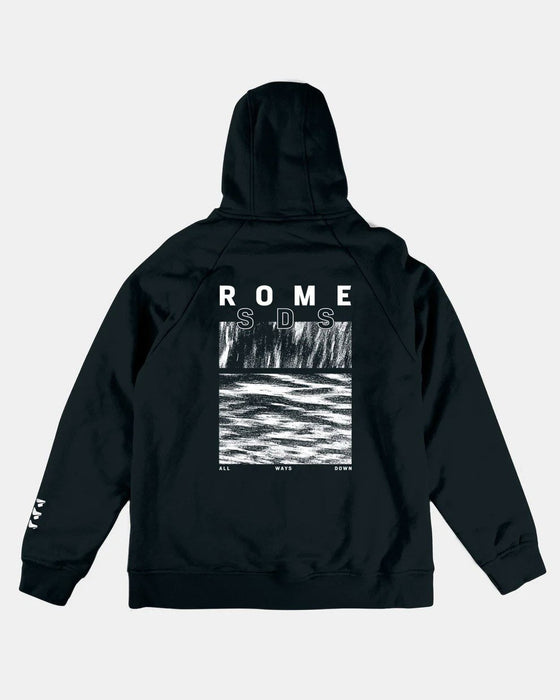 Rome Snowboard Riding Hoodie, Windproof Pullover, Men's Large, Black New