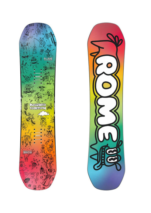 rome all mountain snowboard Rome Minishred Youth Snowboard 120 cm Mini-Shred True Twin All-Mountai — Boarderline Insanity
