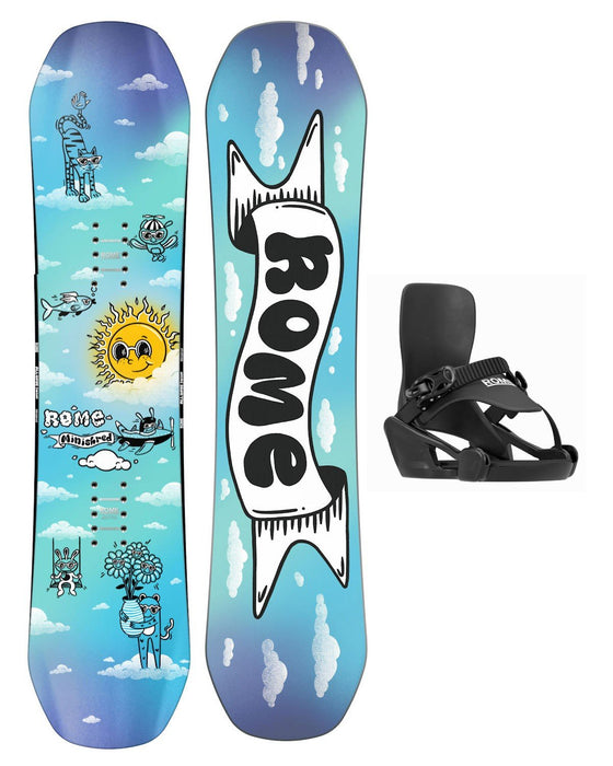 Rome Minishred Kids Snowboard 100 cm with XS(11C-1K) Minishred Bindings New 2027