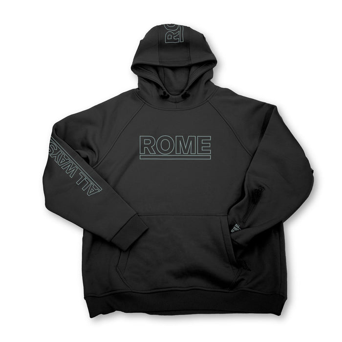 Rome Snowboard Riding Hoodie, Windproof Pullover, Men's Large, Black New