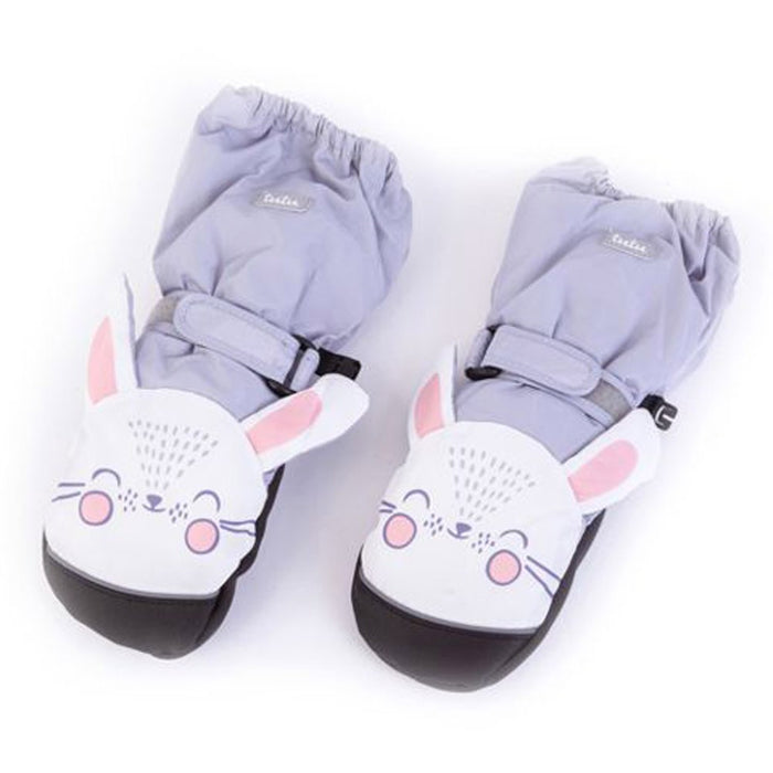 Tutu Youth Bunny Mitten Gloves Kids 4-6 Years Light Grey New