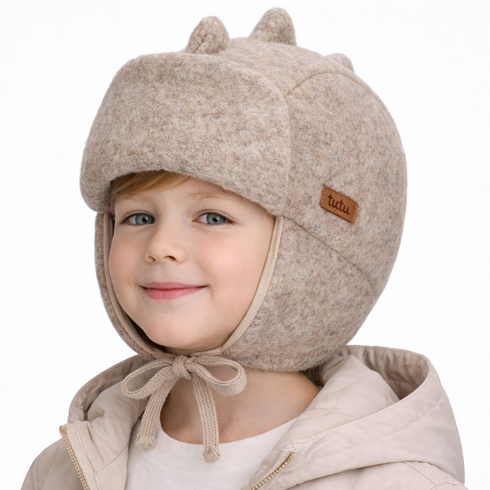 Tutu Toddler Wool Hat Brown Beige Dinosaur EU 50-52 New