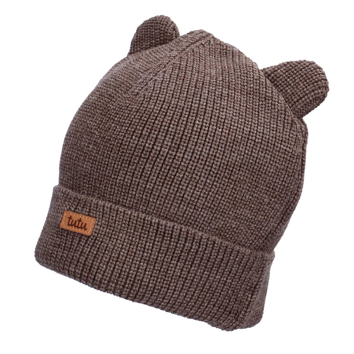 Tutu Youth Merino Wool Beanie Hat Brown Bear EU 50-54 New